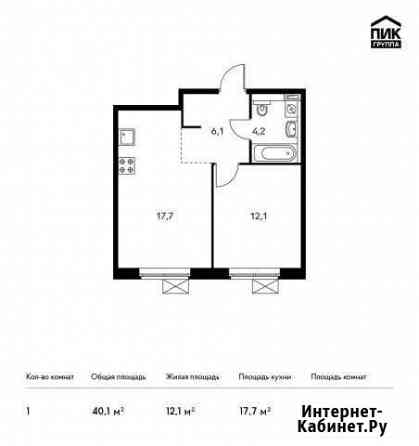 1-комнатная квартира, 40.1 м², 2/13 эт. на продажу в Мытищах Мытищи