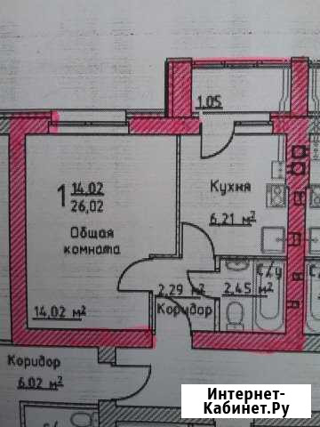 1-комнатная квартира, 26 м², 5/5 эт. на продажу в Тамбове Тамбов - изображение 1