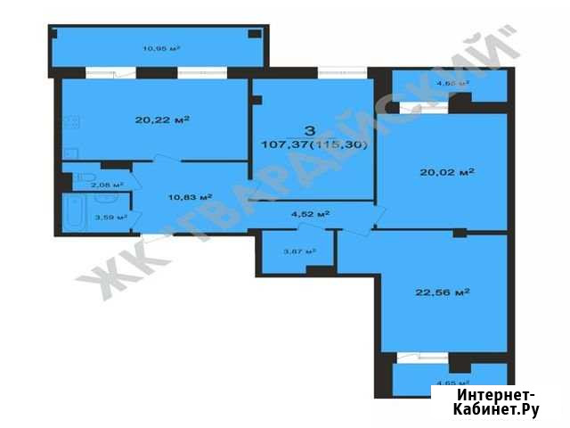 3-комнатная квартира, 115.1 м², 2/12 эт. на продажу во Владимире Владимир - изображение 1