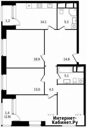 4-комнатная квартира, 105.2 м², 6/23 эт. на продажу в Москве Москва