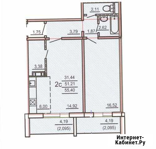 2-комнатная квартира, 56 м², 1/10 эт. на продажу в Челябинске Челябинск - изображение 1