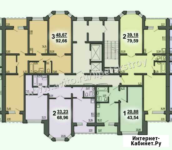 3-комнатная квартира, 92.7 м², 16/17 эт. на продажу в Липецке Липецк - изображение 1