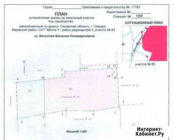 Участок СНТ, ДНП 12 сот. на продажу в Самаре Самара