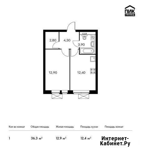 1-комнатная квартира, 36.3 м², 30/33 эт. на продажу в Котельниках Котельники - изображение 1