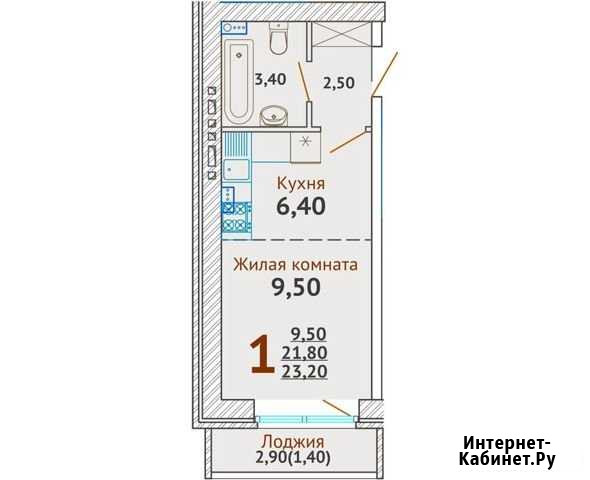Квартира-студия, 25 м², 1/3 эт. на продажу в Краснодаре Краснодар - изображение 1
