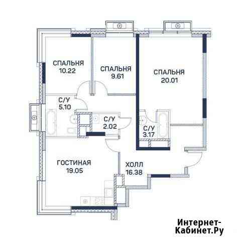 4-комнатная квартира, 85.6 м², 17/22 эт. на продажу в Москве Москва