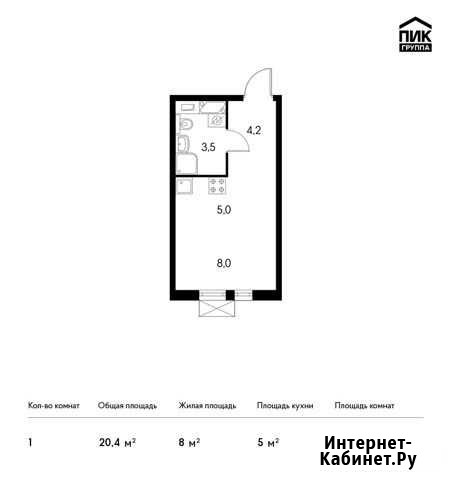 1-комнатная квартира, 20.4 м², 18/22 эт. на продажу в Обнинске Обнинск - изображение 1
