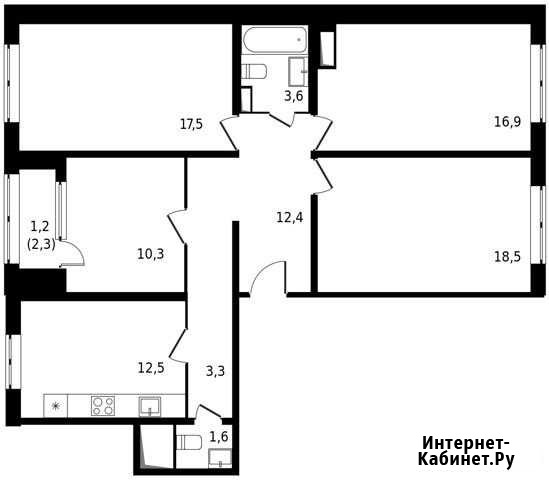 4-комнатная квартира, 97.8 м², 8/25 эт. на продажу в Москве Москва - изображение 1