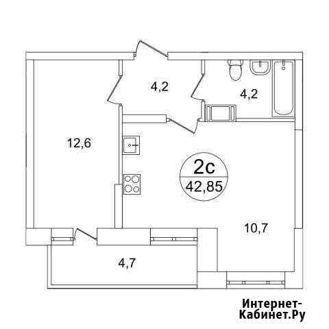 2-комнатная квартира, 42.9 м², 11/18 эт. на продажу в Люберцах Люберцы