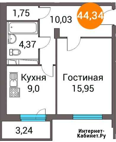 1-комнатная квартира, 44.3 м², 10/14 эт. на продажу в Правдинском Правдинский - изображение 1