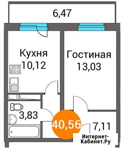 1-комнатная квартира, 40.7 м², 12/14 эт. на продажу в Правдинском Правдинский - изображение 1