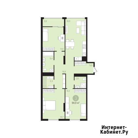 3-комнатная квартира, 95 м², 4/13 эт. на продажу в Тюмени Тюмень - изображение 1