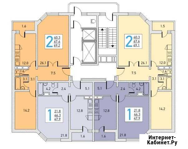 1-комнатная квартира, 46.3 м², 20/25 эт. на продажу в Долгопрудном Долгопрудный - изображение 1