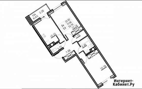 2-комнатная квартира, 53 м², 8/15 эт. на продажу в Кудрово Кудрово