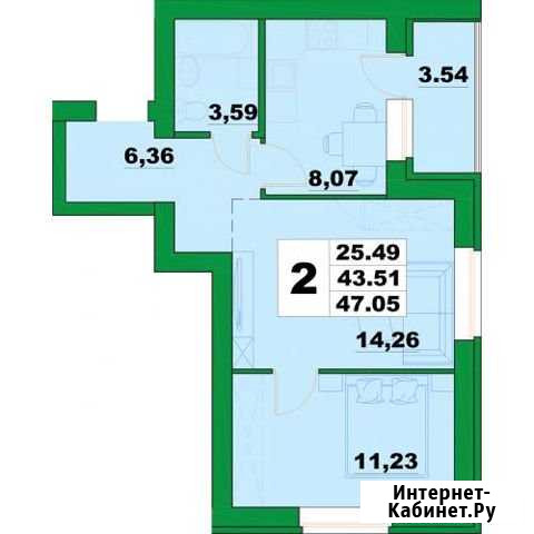 2-комнатная квартира, 47.1 м², 2/6 эт. на продажу в Уфе Уфа - изображение 1