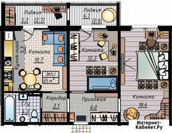 3-комнатная квартира, 65 м², 2/10 эт. на продажу в Барнауле Барнаул