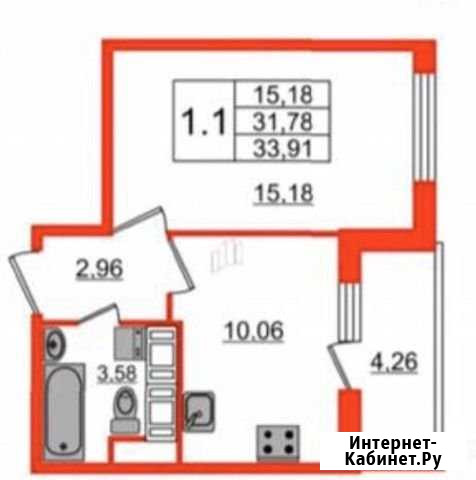 1-комнатная квартира, 34 м², 16/25 эт. на продажу в Санкт-Петербурге Санкт-Петербург - изображение 1