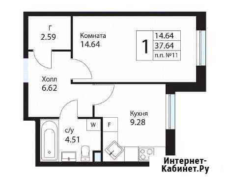 1-комнатная квартира, 37.6 м², 1/15 эт. на продажу в Ватутинках Ватутинки