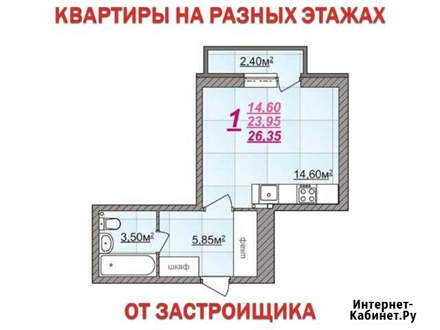 Квартира-студия, 26.4 м², 5/18 эт. на продажу в Твери Тверь - изображение 1