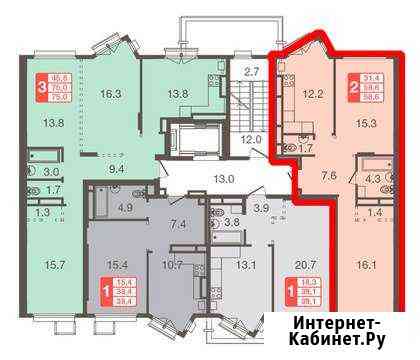 2-комнатная квартира, 58.6 м², 3/5 эт. на продажу в Химках Химки