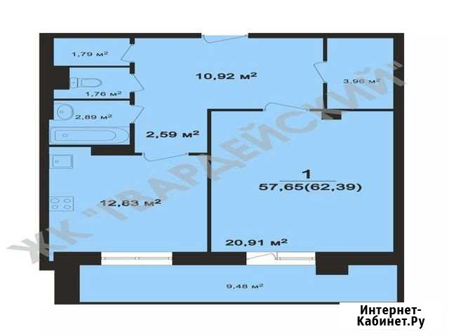 1-комнатная квартира, 62.4 м², 11/12 эт. на продажу во Владимире Владимир - изображение 1