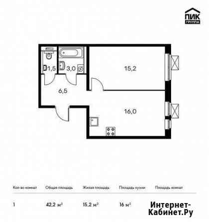 1-комнатная квартира, 42.2 м², 4/25 эт. на продажу в Котельниках Котельники