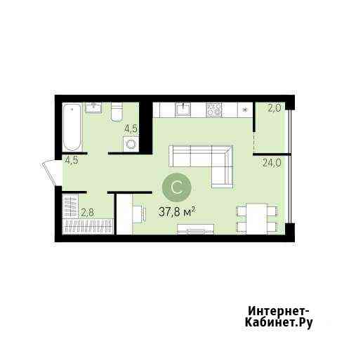 Квартира-студия, 37.8 м², 24/25 эт. на продажу в Новосибирске Новосибирск