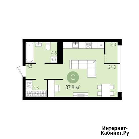 Квартира-студия, 37.8 м², 24/25 эт. на продажу в Новосибирске Новосибирск - изображение 1