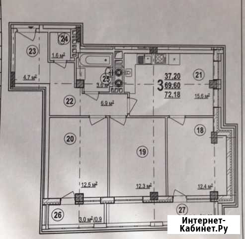 3-комнатная квартира, 72.2 м², 5/10 эт. на продажу в Белгороде Белгород - изображение 1