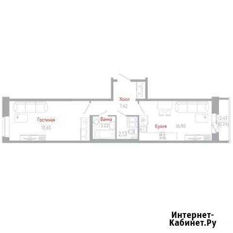 1-комнатная квартира, 48.9 м², 6/11 эт. на продажу в Колпино Колпино