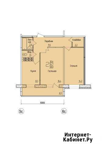 2-комнатная квартира, 58 м², 5/10 эт. на продажу в Нижнем Новгороде Нижний Новгород - изображение 1