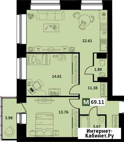 3-комнатная квартира, 69 м², 3/10 эт. на продажу в Архангельске Архангельск - изображение 1