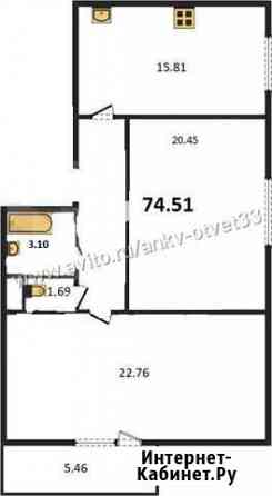 2-комнатная квартира, 74.5 м², 8/10 эт. на продажу во Владимире Владимир