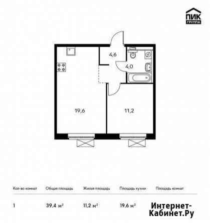 1-комнатная квартира, 39.4 м², 13/14 эт. на продажу в Люберцах Люберцы