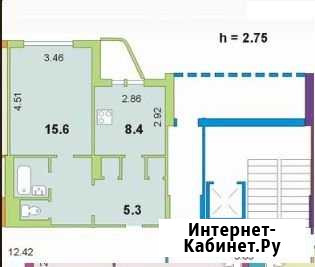 1-комнатная квартира, 41 м², 3/9 эт. на продажу в Мурманске Мурманск - изображение 1
