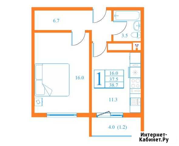 1-комнатная квартира, 38.7 м², 15/17 эт. на продажу в Дмитрове Дмитров - изображение 1