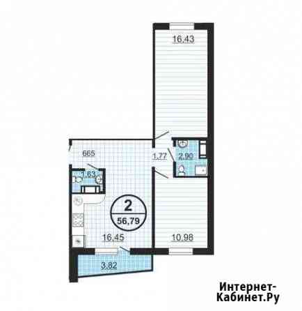 2-комнатная квартира, 56.6 м², 1/11 эт. на продажу в Челябинске Челябинск