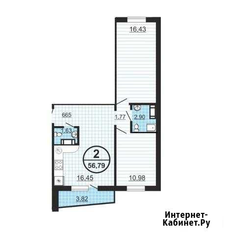2-комнатная квартира, 56.6 м², 1/11 эт. на продажу в Челябинске Челябинск - изображение 1