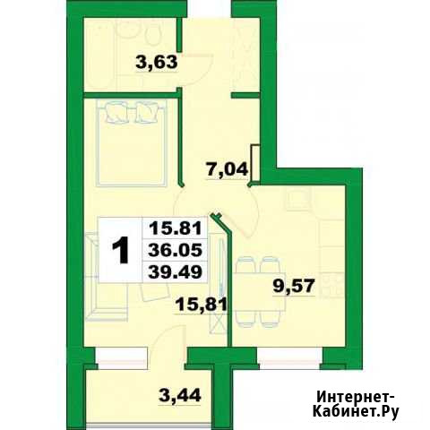1-комнатная квартира, 39.5 м², 2/6 эт. на продажу в Уфе Уфа - изображение 1