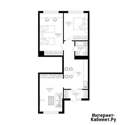 3-комнатная квартира, 70.4 м², 1/5 эт. на продажу в Анапе Анапа