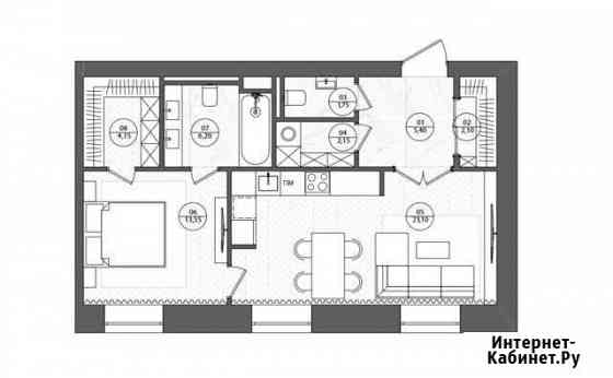 Квартира со свободной планировкой, 56.2 м², 5/7 эт. на продажу в Москве Москва