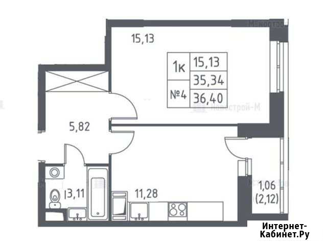 1-комнатная квартира, 36.4 м², 12/14 эт. на продажу в Воскресенском Московской области Воскресенское - изображение 1