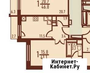 1-комнатная квартира, 41.1 м², 15/17 эт. на продажу в Мурино Мурино - изображение 1