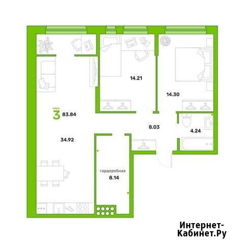 3-комнатная квартира, 84 м², 10/19 эт. на продажу в Тюмени Тюмень - изображение 1
