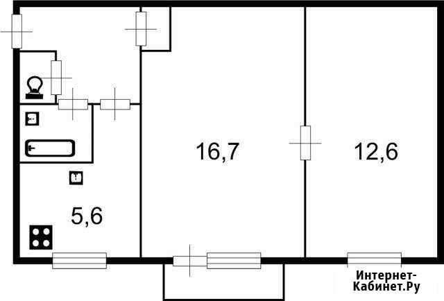 2-комнатная квартира, 43 м², 3/3 эт. на продажу в Колпино Колпино - изображение 1