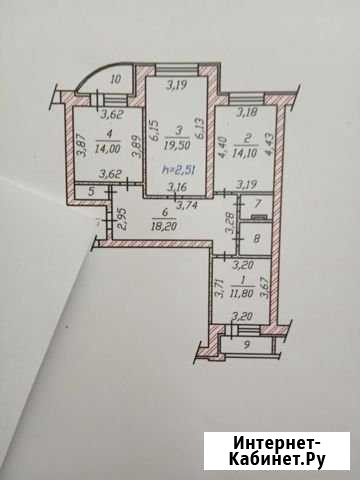 3-комнатная квартира, 87.8 м², 5/5 эт. на продажу в Чебоксарах Чебоксары - изображение 1