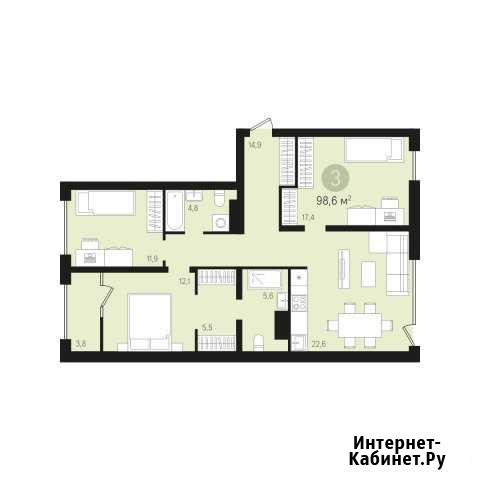 3-комнатная квартира, 98.5 м², 6/8 эт. на продажу в Сургуте Ханты-Мансийского АО Сургут - изображение 1