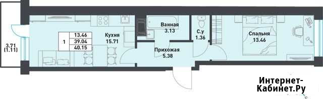 1-комнатная квартира, 40.2 м², 3/9 эт. на продажу в поселке Свердлова Свердлова - изображение 1