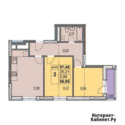 2-комнатная квартира, 60.4 м², 19/23 эт. на продажу в Нижнем Новгороде Нижний Новгород