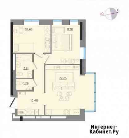 3-комнатная квартира, 61 м², 19/22 эт. на продажу в Ижевске Ижевск